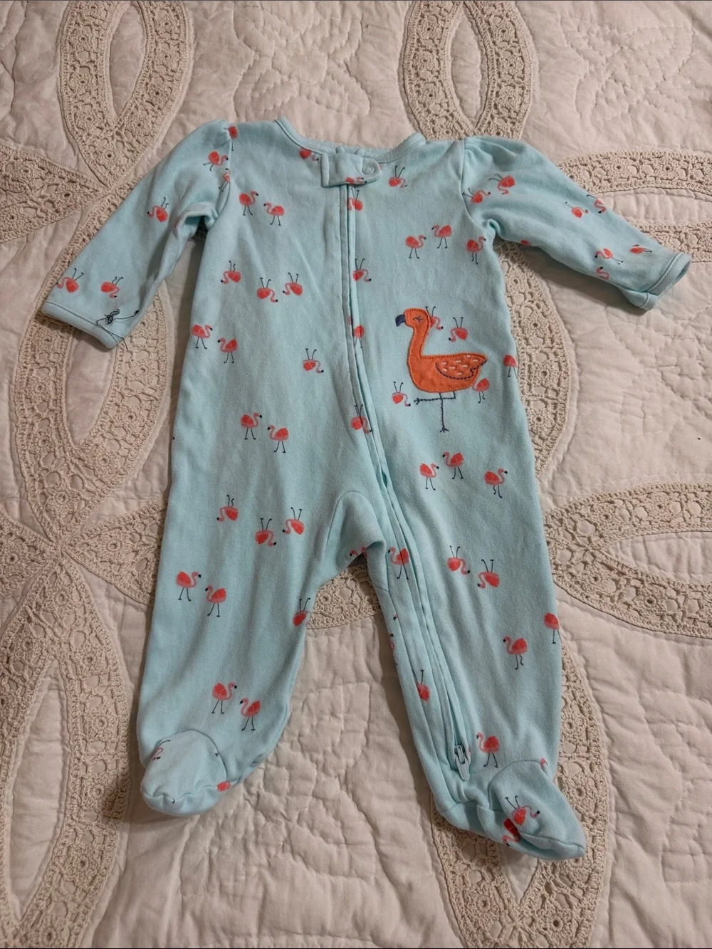 Carter's light blue cloud-print infant sleeper